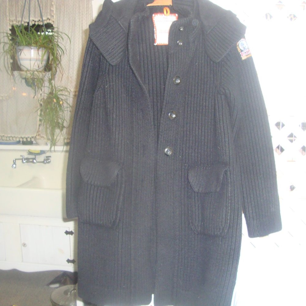 Parajumpers black wool knit sweater size large